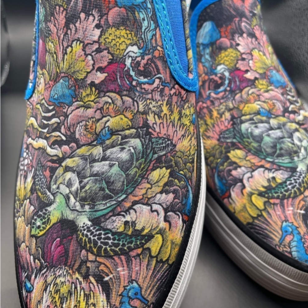 SPERRY Men’s Slip Ons Limited Edition Striper Kerby Rosanes Colloboration NWOT